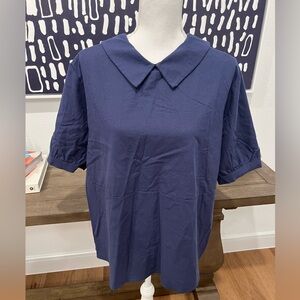 NWOT Women’s Collared Blouse - Navy - XXL